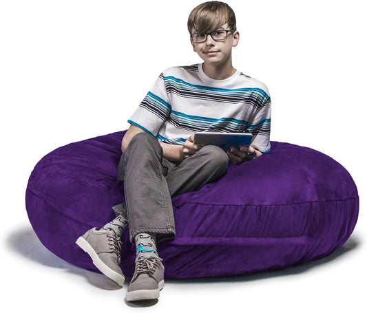 Bean Bags Cocoon Junior Kids Microsuede Bean Bag, 4-Feet, Grape