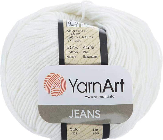 55% Cotton 45% Acrylic  Jeans Sport Yarn 1 Skein/Ball 50 Gr 174 Yds (1)