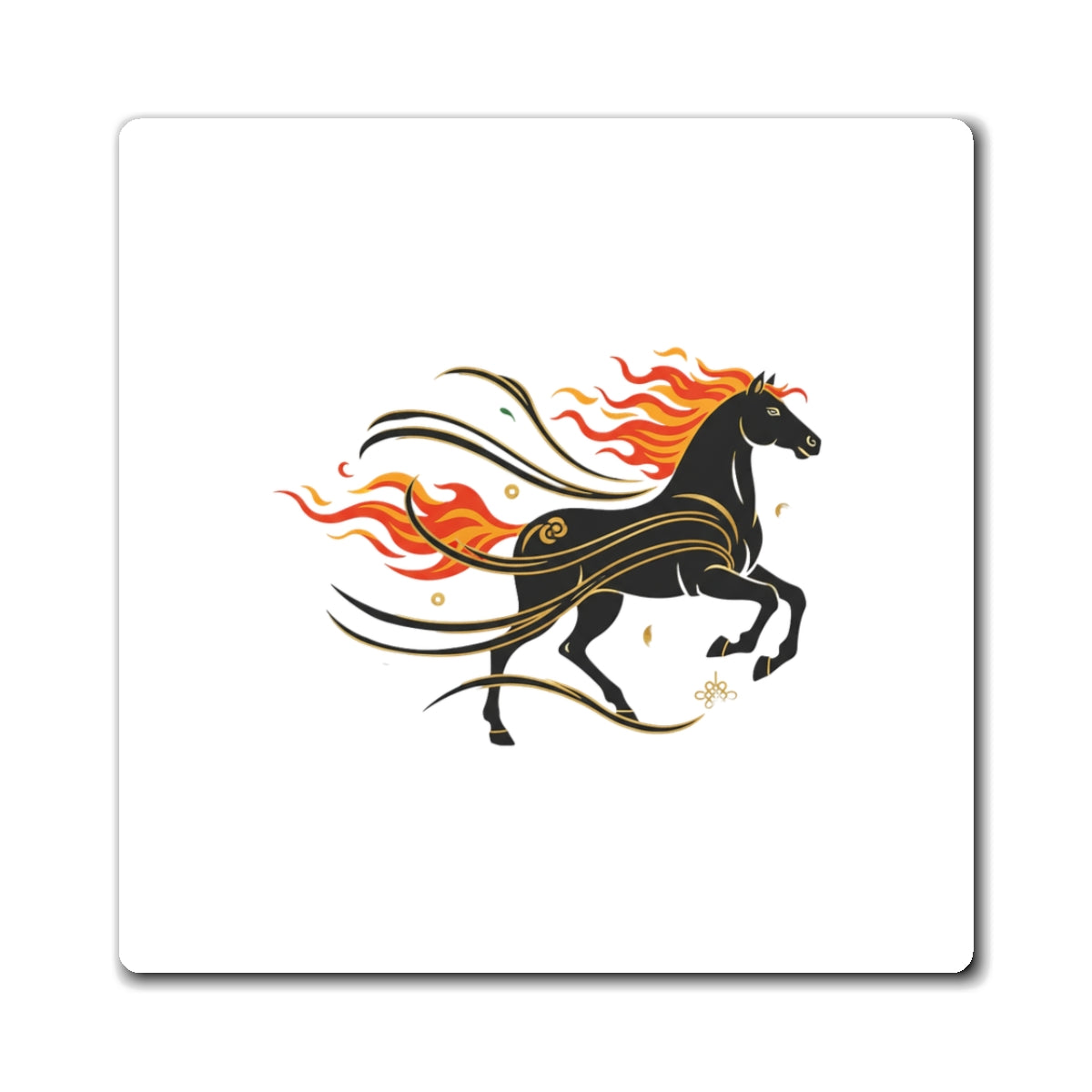 Fire Horse Wind & Flame Trails | Lunar New Year 2026 Magnet Set | CNY Family Gift & Teacher Decor | Brush Paper-Cut Art