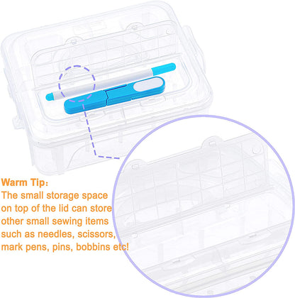 80 Spools 500M Each Embroidery Machine Thread with Clear Plastic Storage Box - Colors Compatible with Janome and Robison-Anton Colors