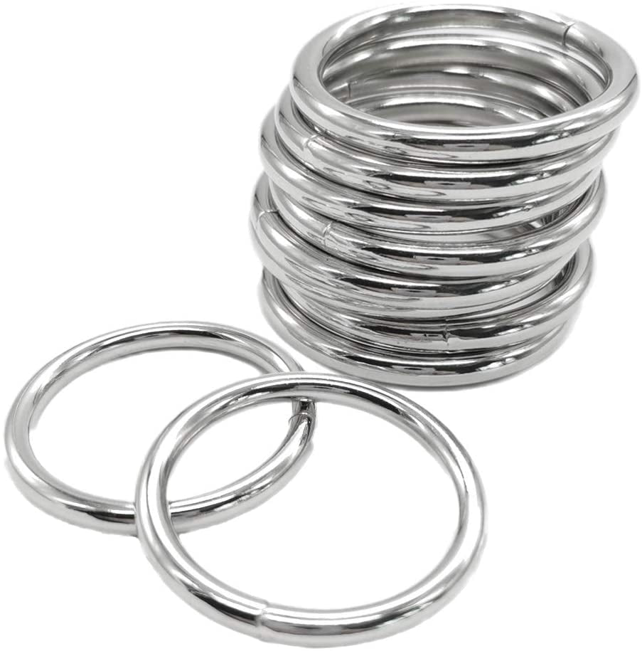 Metal Rings for Macrame Metal Rings for Crafts 2 Inch for Macrame Plant Hangers Dog Collars 10 Pack 5Mm Thick Welded Heavy Duty Metal O Rings 2 in Buckle for Macrame Ring 50Mm O Rings Metal