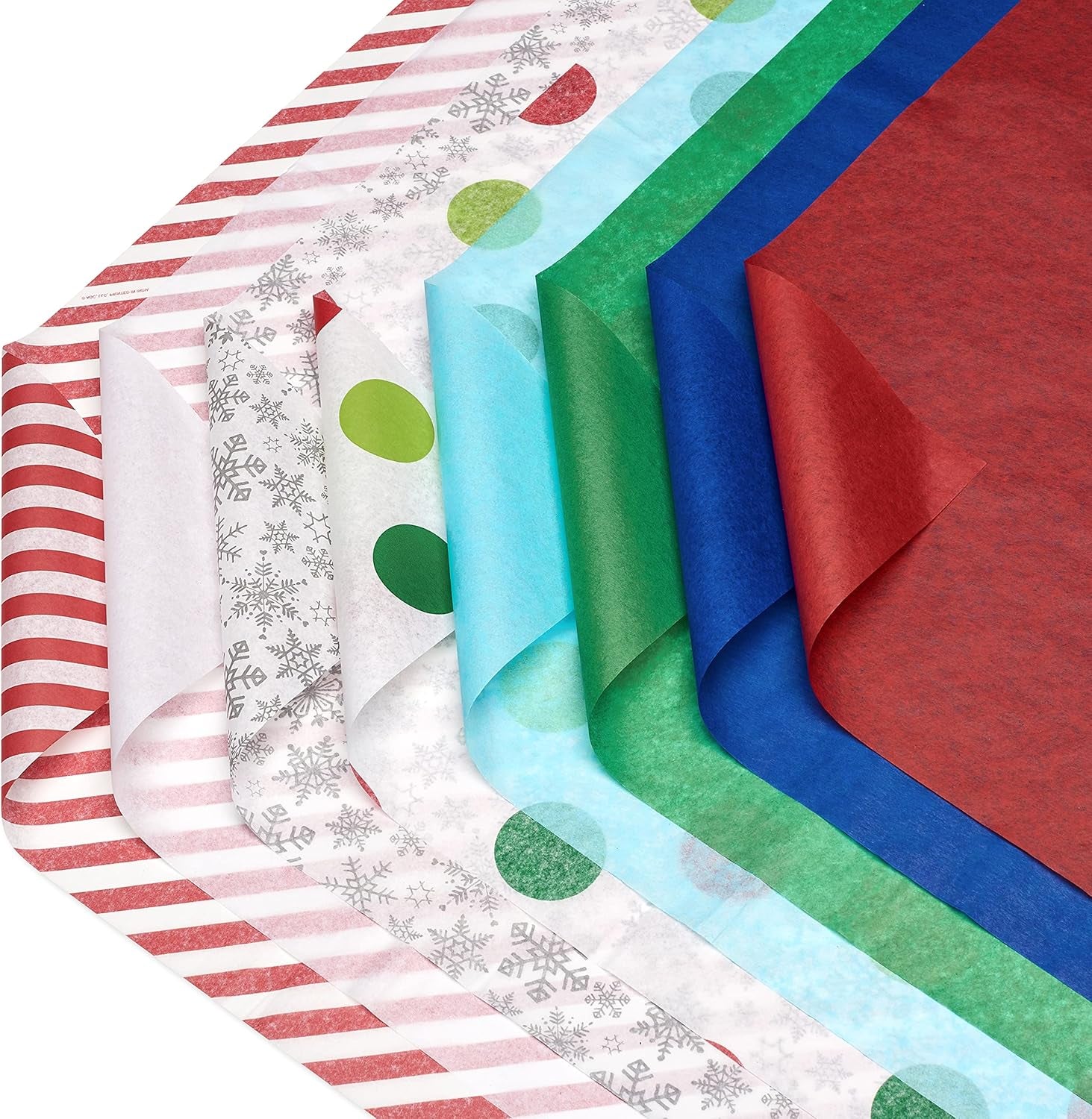 200 Sheets 20 In. X 20 In. Bulk Tissue Paper (Winter Assortment) for Christmas, Hanukkah and All Holidays