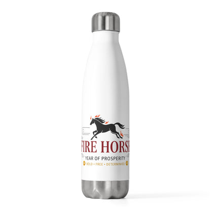 Fire Horse Lunar New Year 2026 Art | 20oz Insulated Stainless Steel Tumbler Bottle | CNY Gift for Family & Teachers | Red Gold