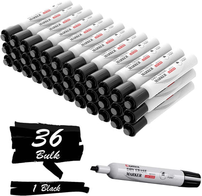 Dry Erase Markers, Chisel Tip White Board Markers, 36 Bulk 4 Assorted Colors Low Odor Markers for Teachers Office & School Supplies