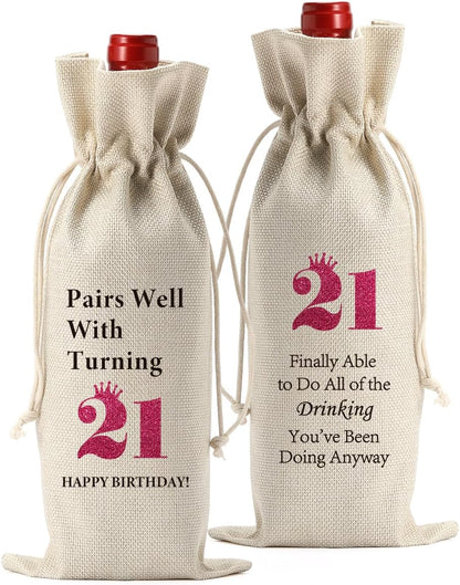 Funny 50Th Birthday Gifts for Her Women Men 50 Year Old Gifts for Women Wine Bag Happy Anniversary 50Th Birthday Party Supplies Decorations Wine Bags for Mom Dad Grandma Coworker