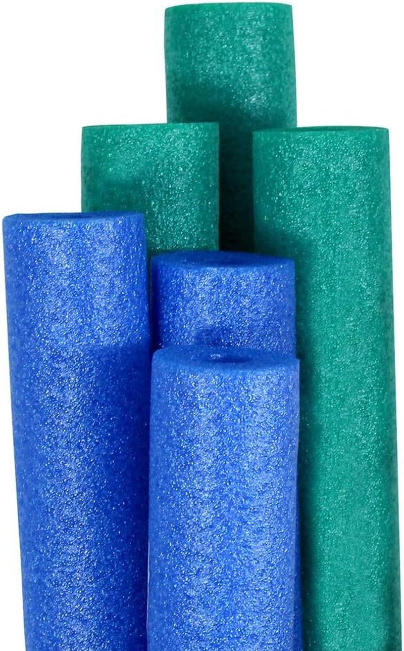 Premium Extra-Large Swimming Pool Noodles, Blue and Teal 6-Pack, 60 Months to 1188 Months
