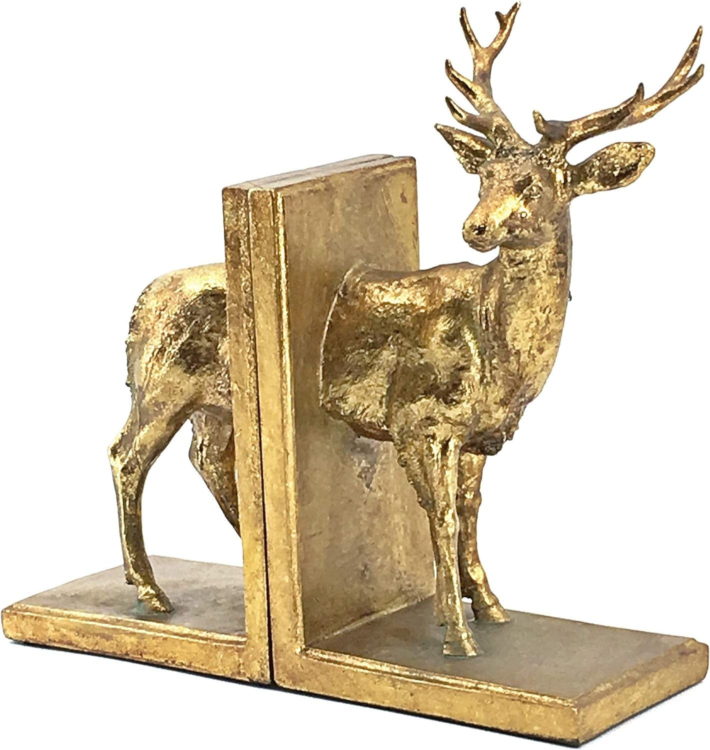 Deer Bookends Vintage Style Reindeer Stag Cabin Bookshelf Decor