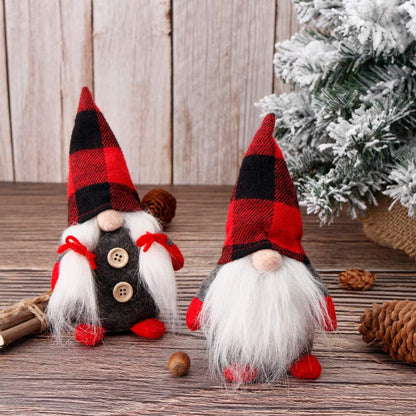 Mr and Mrs Christmas Gnomes Plush Set of 2, Handmade Swedish Tomte Santa Scandinavian Figurine Nordic Plush Elf Doll Gnome Ornaments Gnomes Christmas Decorations Home Decor 7.5 Inch