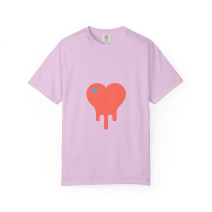 Melting Heart Drip Gradient | Unisex Garment-Dyed Tee, Soft Vintage Feel | Valentine & Galentine Gift | Y2K Aesthetic Streetwear