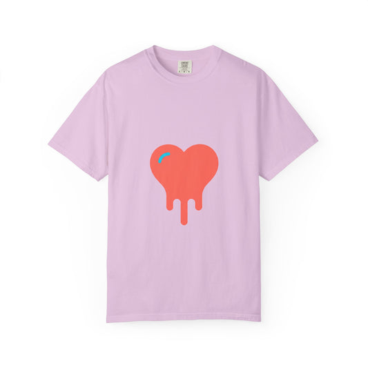 Melting Heart Drip Gradient | Unisex Garment-Dyed Tee, Soft Vintage Feel | Valentine & Galentine Gift | Y2K Aesthetic Streetwear