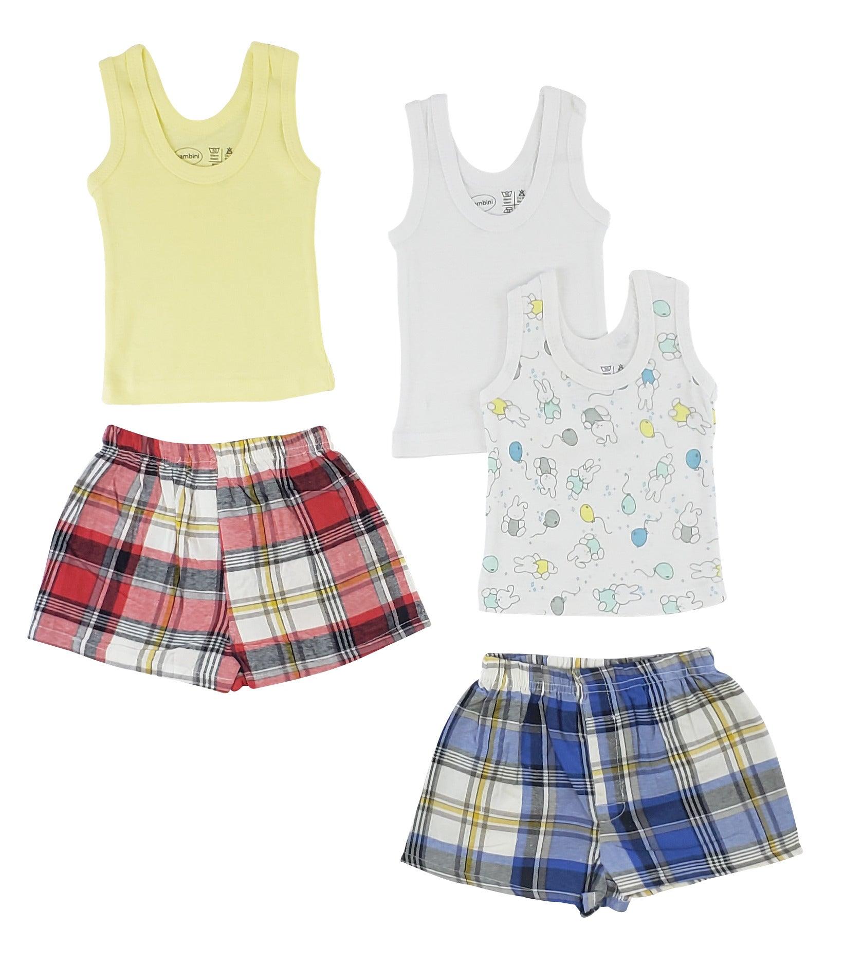 Girls Tank Tops And Boxer Shorts - Loomini