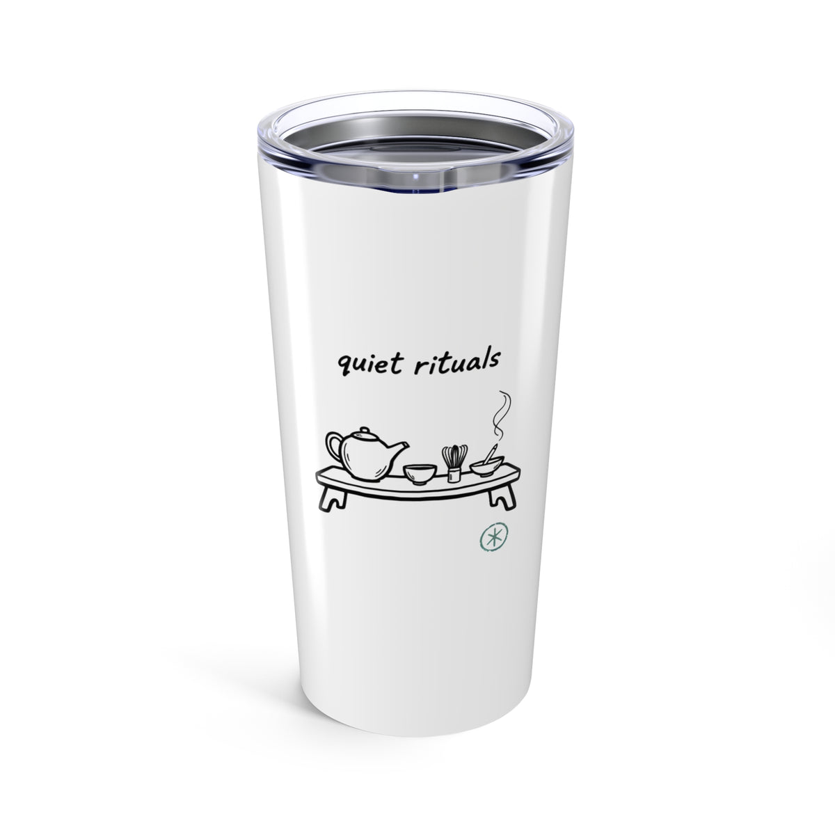 Tea Ceremony Cloud Steam | 20oz Stainless Steel Tumbler for Travel | Family & Friend Gift | Chicken Scratch Irony Doodle Style