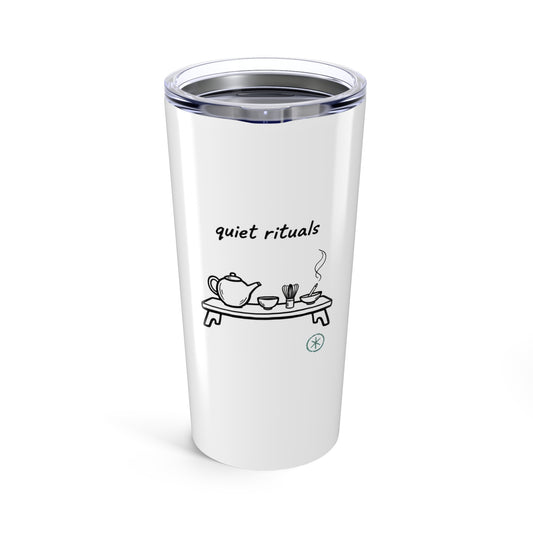 Tea Ceremony Cloud Steam | 20oz Stainless Steel Tumbler for Travel | Family & Friend Gift | Chicken Scratch Irony Doodle Style
