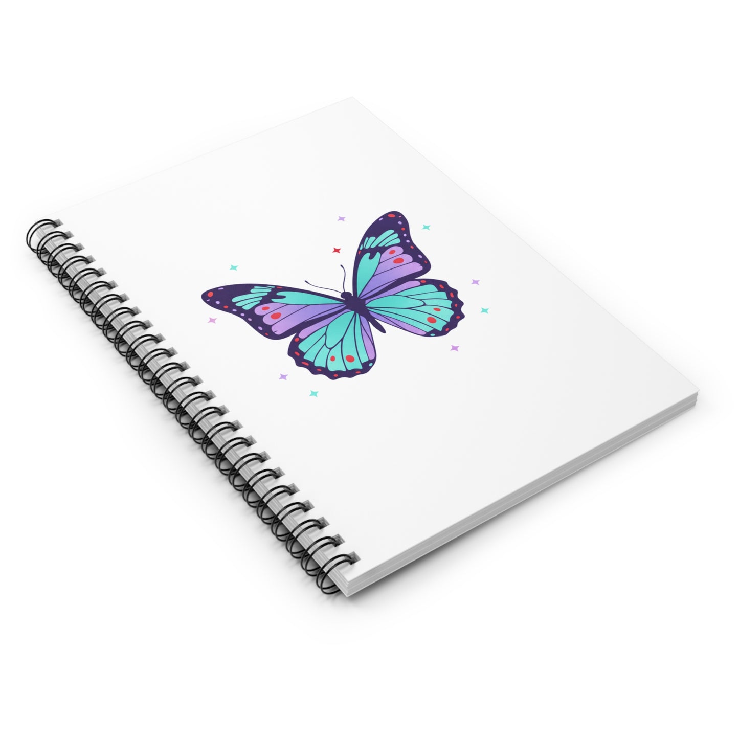 Holographic Butterfly Gradient | Spiral Journal Notebook for Notes & Doodles | Back to School, Valentine & Galentine | Y2K Aesthetic