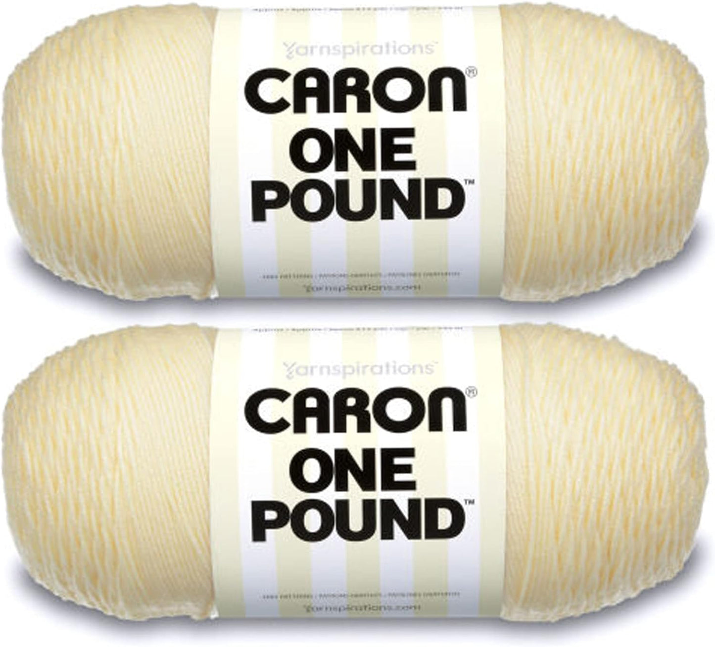 One Pound White Yarn - 2 Pack of 454G/16Oz - Acrylic - 4 Medium (Worsted) - 812 Yards - Knitting/Crochet