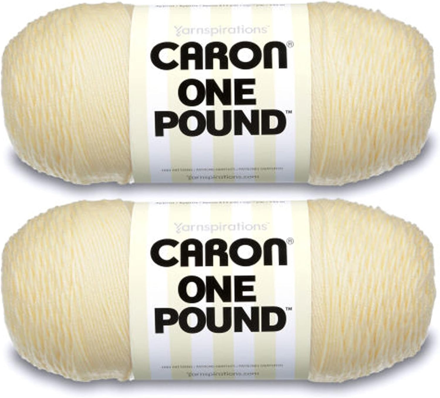 One Pound White Yarn - 2 Pack of 454G/16Oz - Acrylic - 4 Medium (Worsted) - 812 Yards - Knitting/Crochet