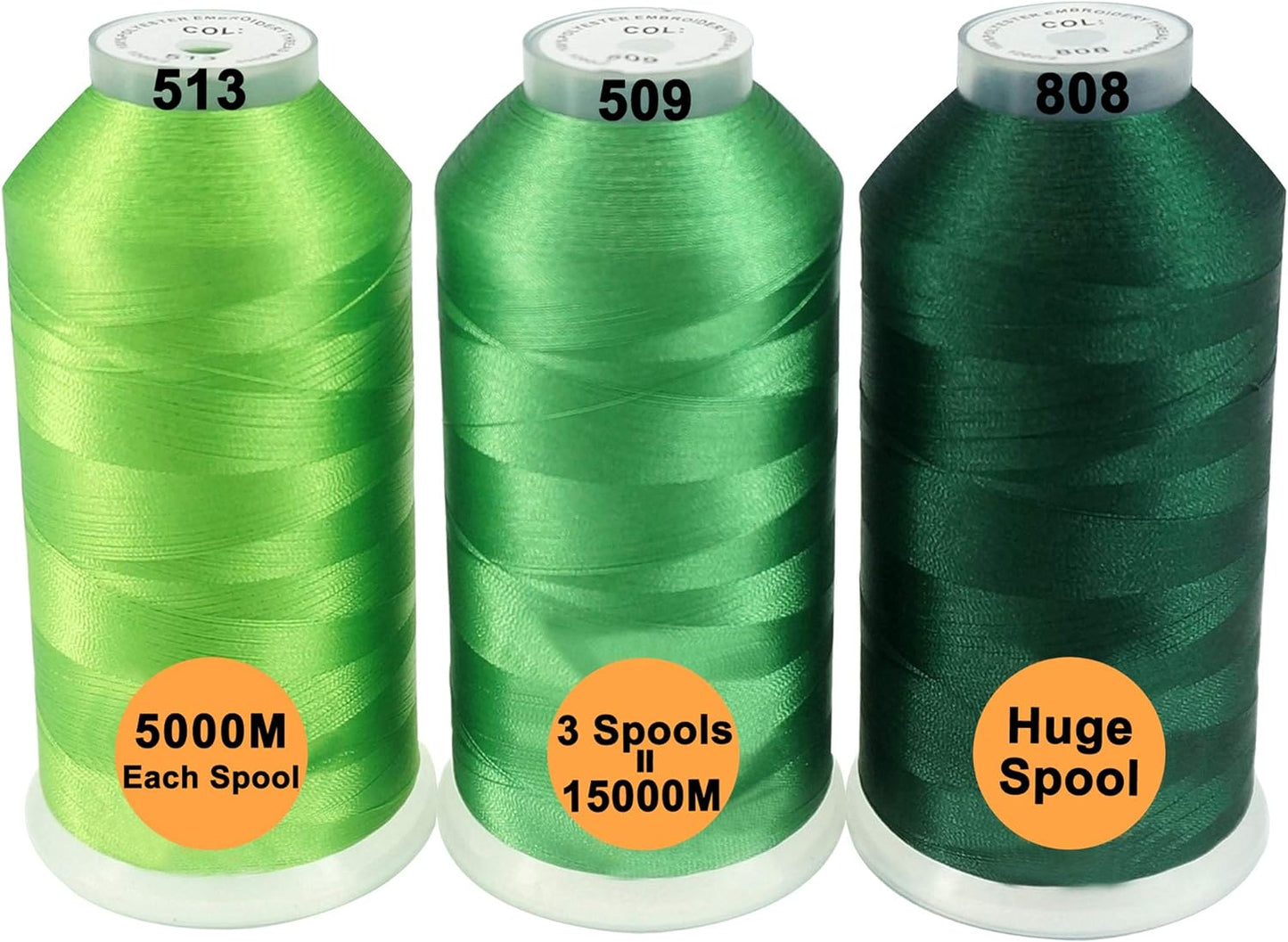 Polyester Embroidery Machine Thread Assorted Color Packs - 40 Options - 5000M Spool - for All Embroidery Machines