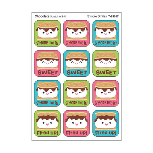 S'more Smiles, Chocolate Scent Scratch 'n Sniff Stinky Stickers®, Pack of 48