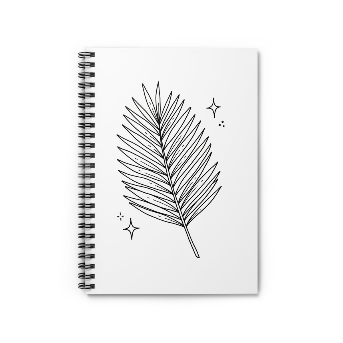 Palm Frond Line Art | Spiral Journal Notebook for Notes & Lists | Back to School Gift for Students & Book Lovers | Boho Irony