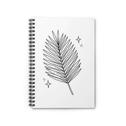 Palm Frond Line Art | Spiral Journal Notebook for Notes & Lists | Back to School Gift for Students & Book Lovers | Boho Irony