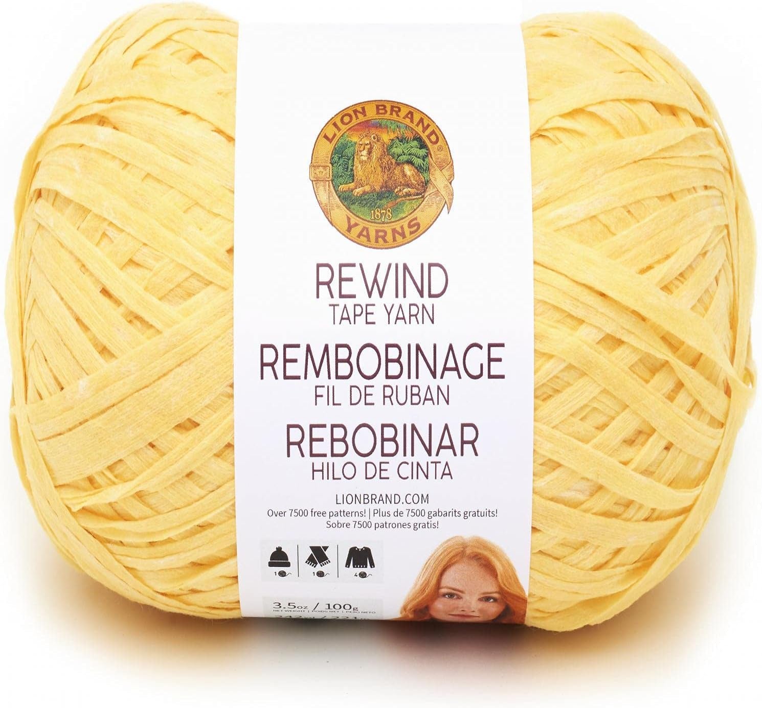 Rewind Yarn, Yarn for Knitting and Crocheting, Craft Tape Yarn, 1-Pack, Willow