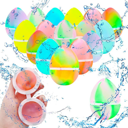 12 PCS Reusable Water Balloons Water Balls,Bbiodegradable Water Balloons,Soft Silicone Water Balloons Self Sealing Quick Fill Summer Games for Kids Outside,Summer Fun Party Gift