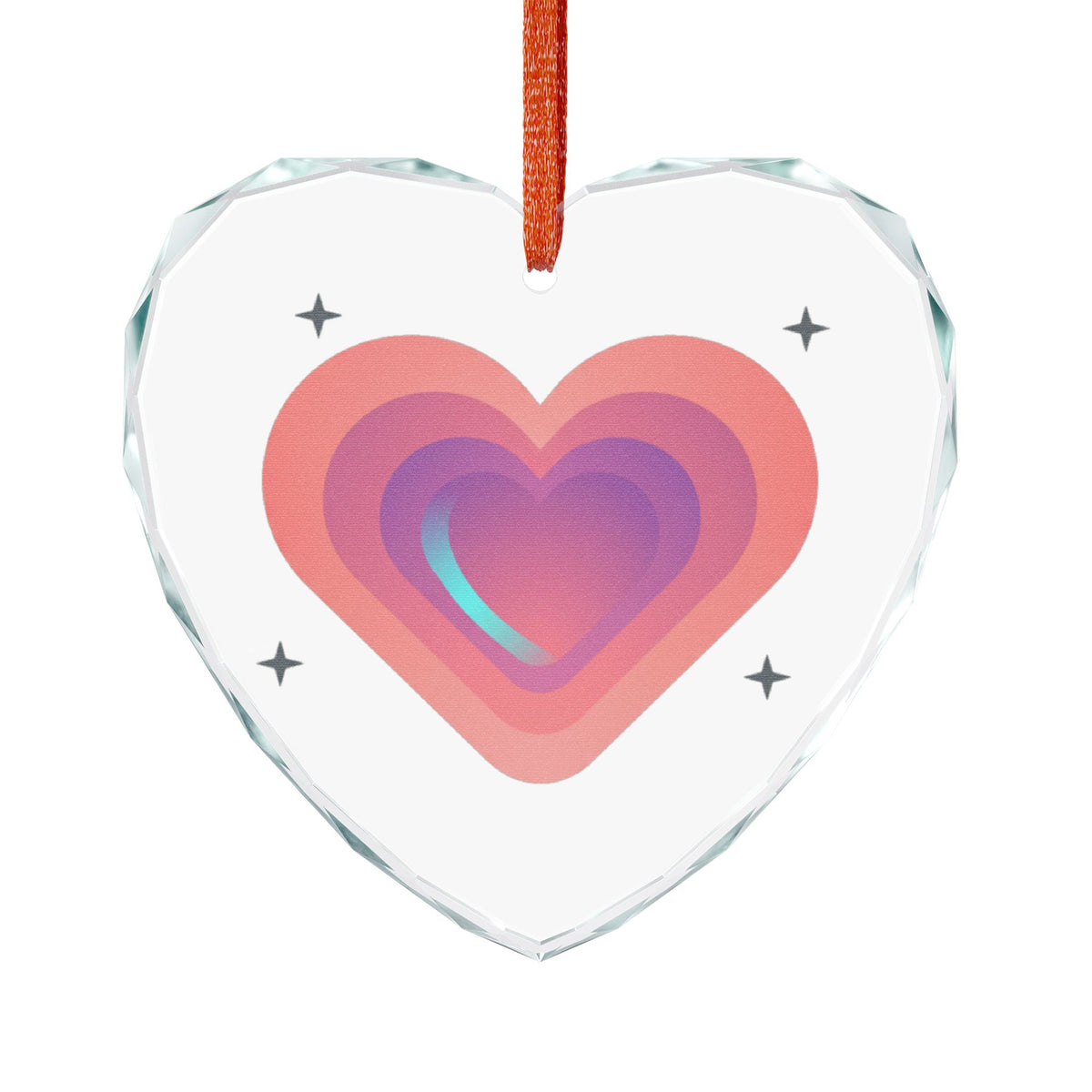 Gradient Blob Heart | Crystal Glass Heart Ornament for Valentine Decor | Galentine’s, Couples, Bestie Gift | Y2K Aesthetic