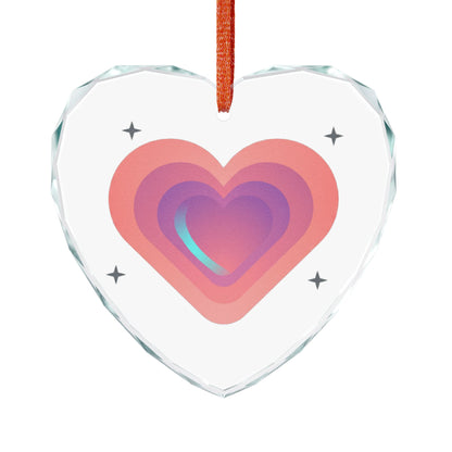 Gradient Blob Heart | Crystal Glass Heart Ornament for Valentine Decor | Galentine’s, Couples, Bestie Gift | Y2K Aesthetic