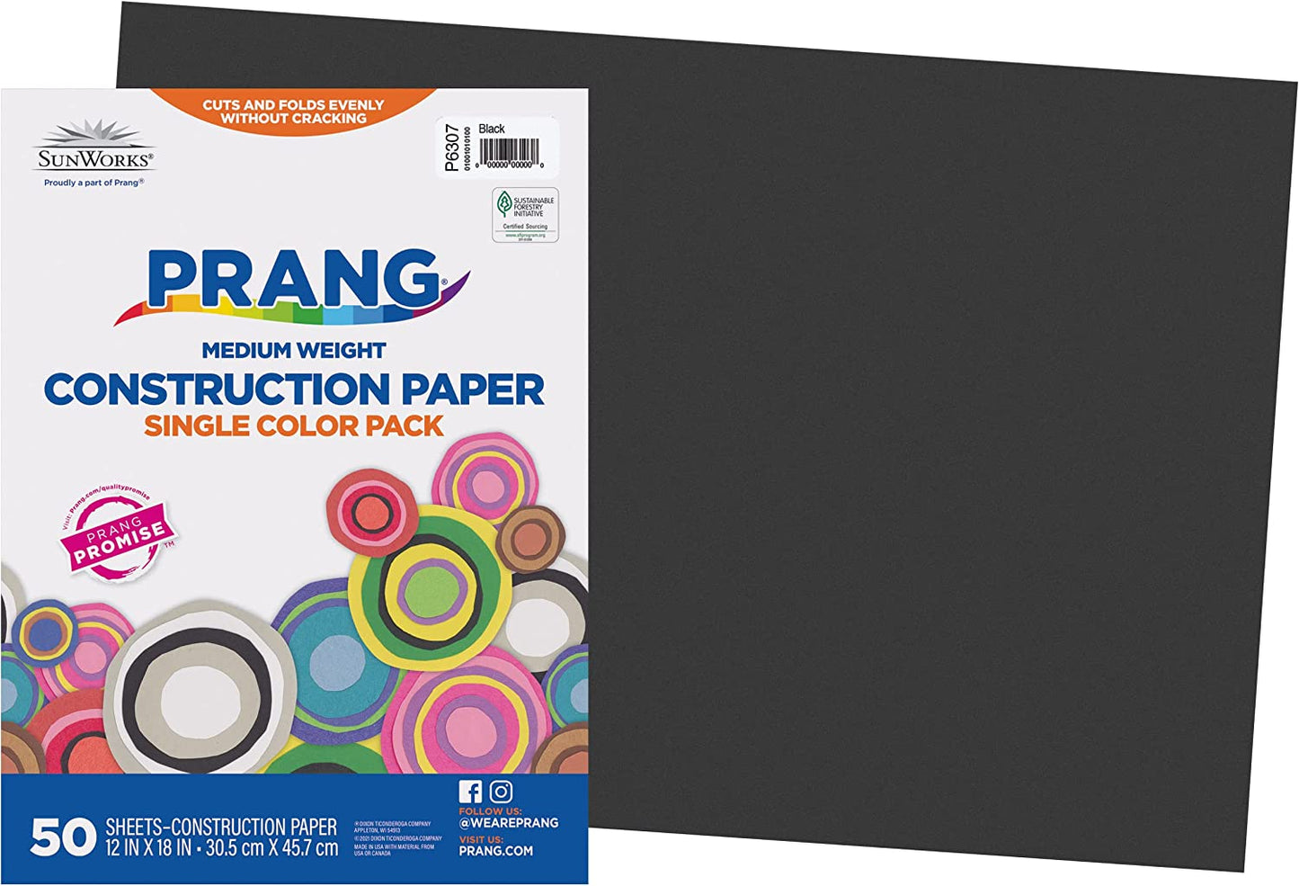 (Formerly ) Construction Paper, White, 12" X 18", 50 Sheets