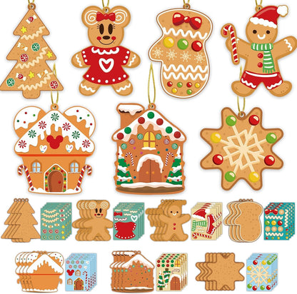 Christmas Crafts Ornament Making Kit for Kids - 28Pcs DIY Christmas Cutouts with Snowman Snowflake Penguin Gnome Christmas Stickers for Tree Decorations Christmas Winter Party Favors Supplies