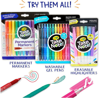 Take Note Erasable Highlighters, Cool School Supplies, Chisel Tip Markers, 6 Count