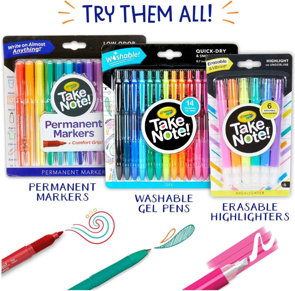 Take Note Permanent Markers, Fine Point, School Supplies, 12 Count