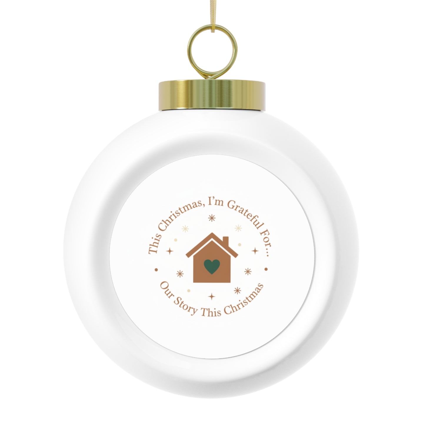Ceramic Christmas Ball Ornament - Our Story This Christmas