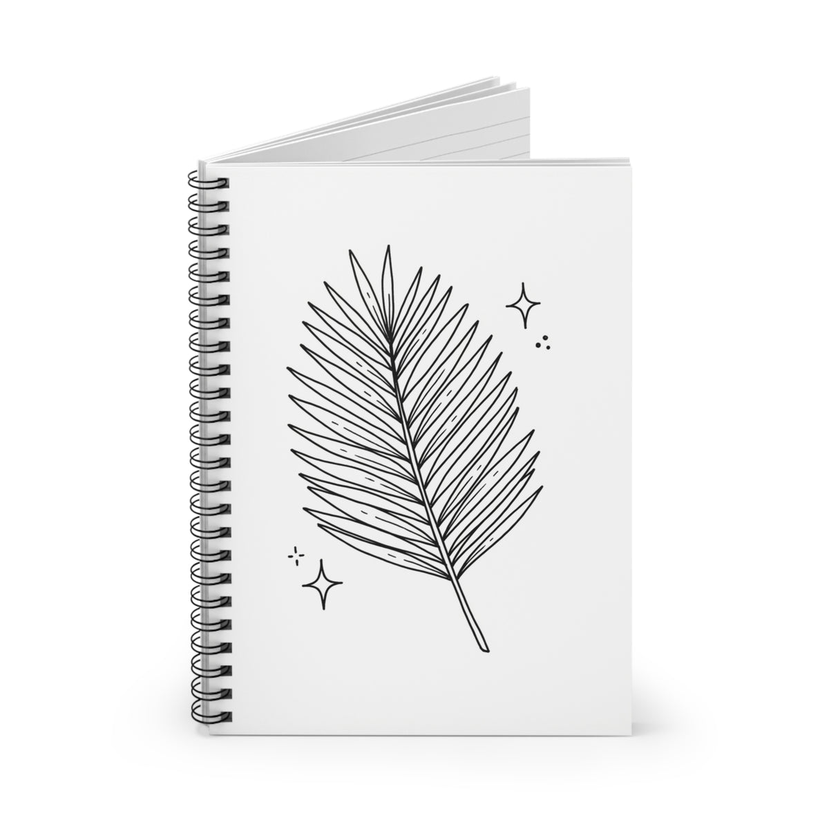 Palm Frond Line Art | Spiral Journal Notebook for Notes & Lists | Back to School Gift for Students & Book Lovers | Boho Irony