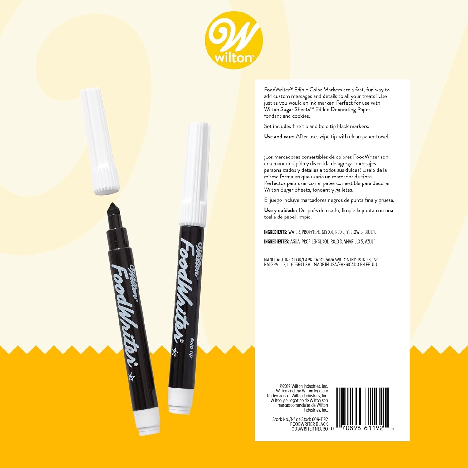 Black Food Marker, 2-Count Pack of Edible Markers, Ideal for Cookies and Cakes