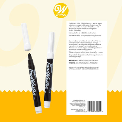 Black Food Marker, 2-Count Pack of Edible Markers, Ideal for Cookies and Cakes