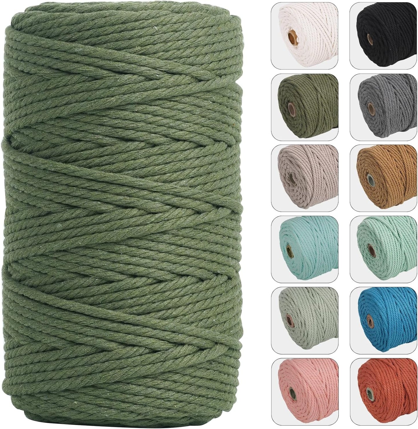 4Mm 109Yards Macrame Cord Natural Color Cotton Rope for Wall Hanging, Plant Hangers, Crafts, Knitting