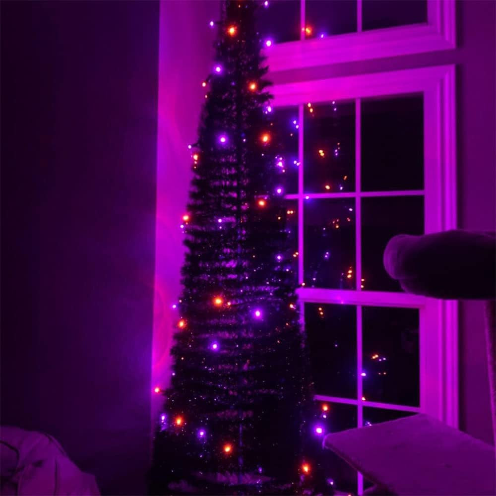 Halloween Lights, 200 LED 66FT Outdoor Halloween Lights Plug in with 8 Modes, Waterproof Christmas Lights Outdoor, Indoor Decorations for Party Yard Haunted House Decor, Purple