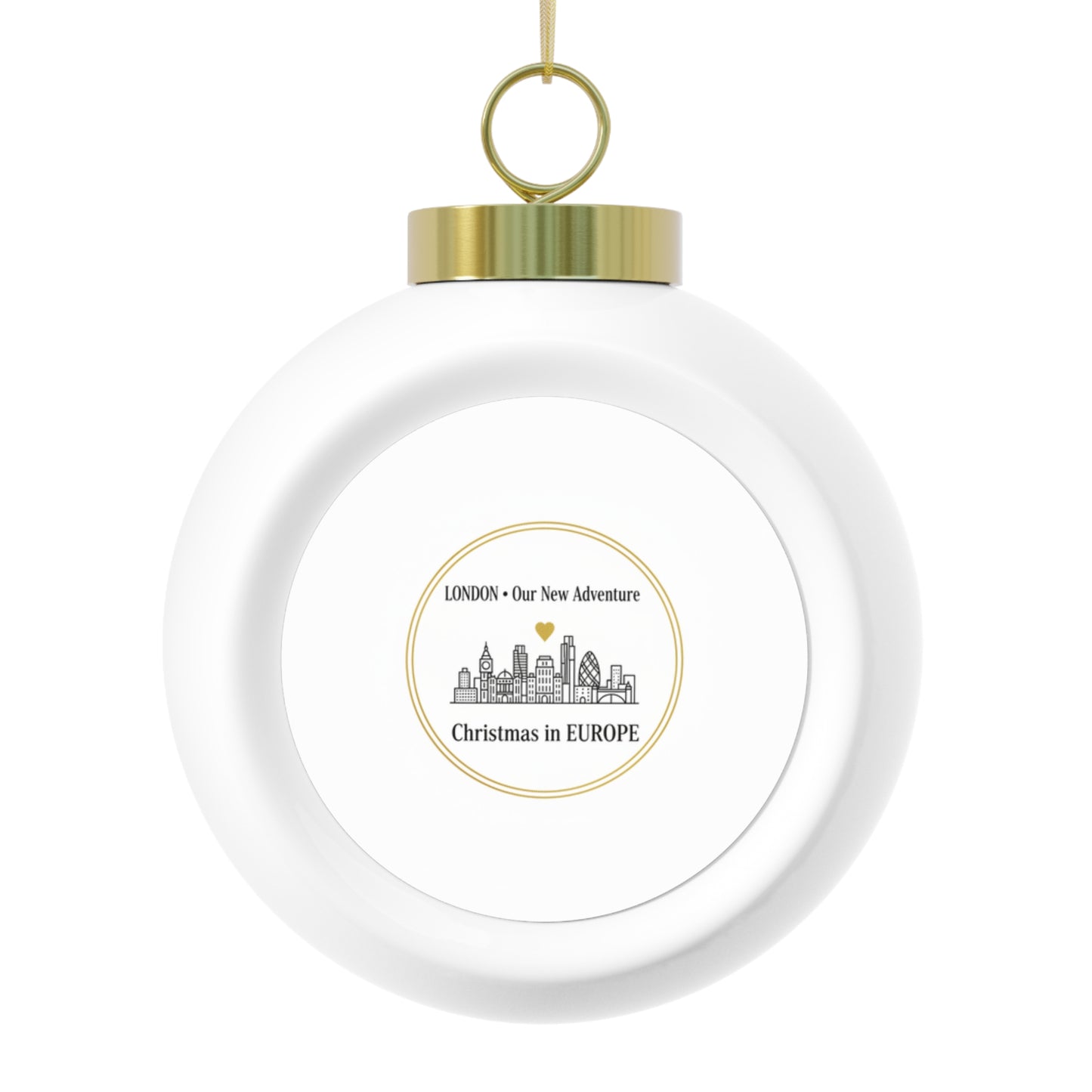 Ceramic Christmas Ornament — [CITY] • Our New Adventure (Personalized)