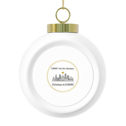 Ceramic Christmas Ornament — [CITY] • Our New Adventure (Personalized)