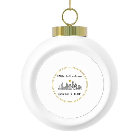 Ceramic Christmas Ornament — [CITY] • Our New Adventure (Personalized)