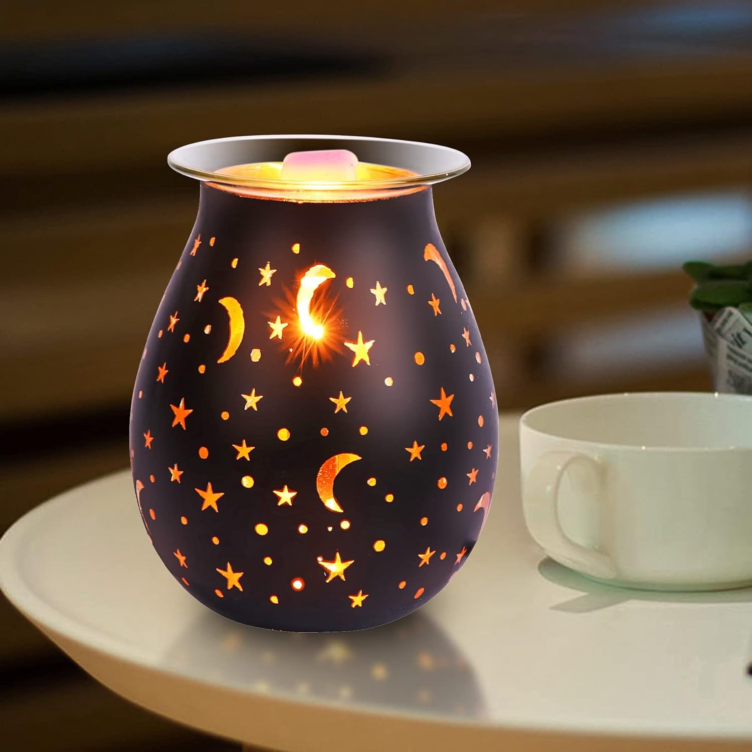 Wax Warmer for Scented Wax Melters,Glass Wax Melt Warmers Electric,Scented Wax Burner with Night Light,Wax Melter Warmer for Gifts for Mother&Office,Bedroom