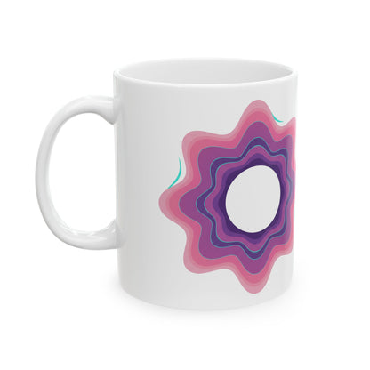 Gradient Aura Mesh Valentine | 11oz Ceramic Coffee Mug for Daily Vibes | Galentine’s & Friends Gift | Y2K Aesthetic