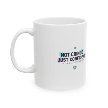 You Make Love Not Cringe | 11oz Ceramic Coffee Mug, Funny Gen Z Quote | Valentine & Galentine Gift | Y2K Aesthetic Typography