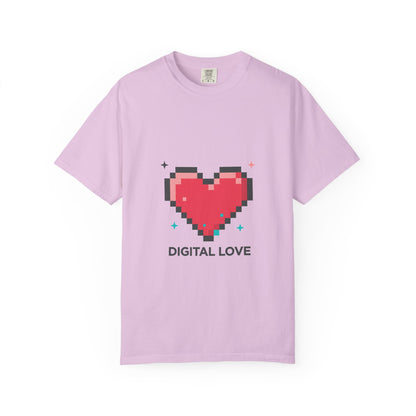 Retro Pixel Heart Shirt | Unisex Garment-Dyed Tee, Soft Vintage Feel | Valentine & Galentine Gift | Y2K Gamer Aesthetic