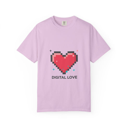 8-Bit Pixel Heart Retro | Unisex Garment-Dyed T-Shirt, Soft Cotton Tee | Valentine & Galentine Gift | Y2K Gamer Aesthetic