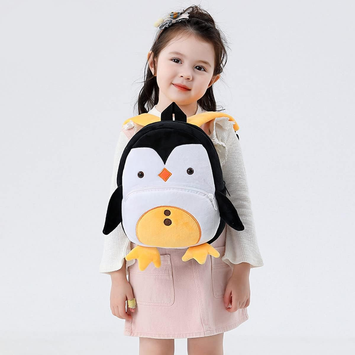 Toddler Backpack for Boys and Girls, Cute Soft Plush Animal Cartoon Mini Backpack Little for Kids 2-6 Years (Butterfly Pink)