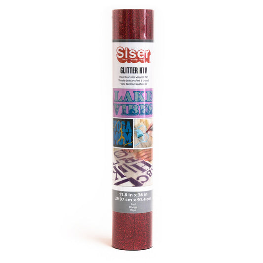 Glitter HTV Heat Transfer Vinyl, 36", Red