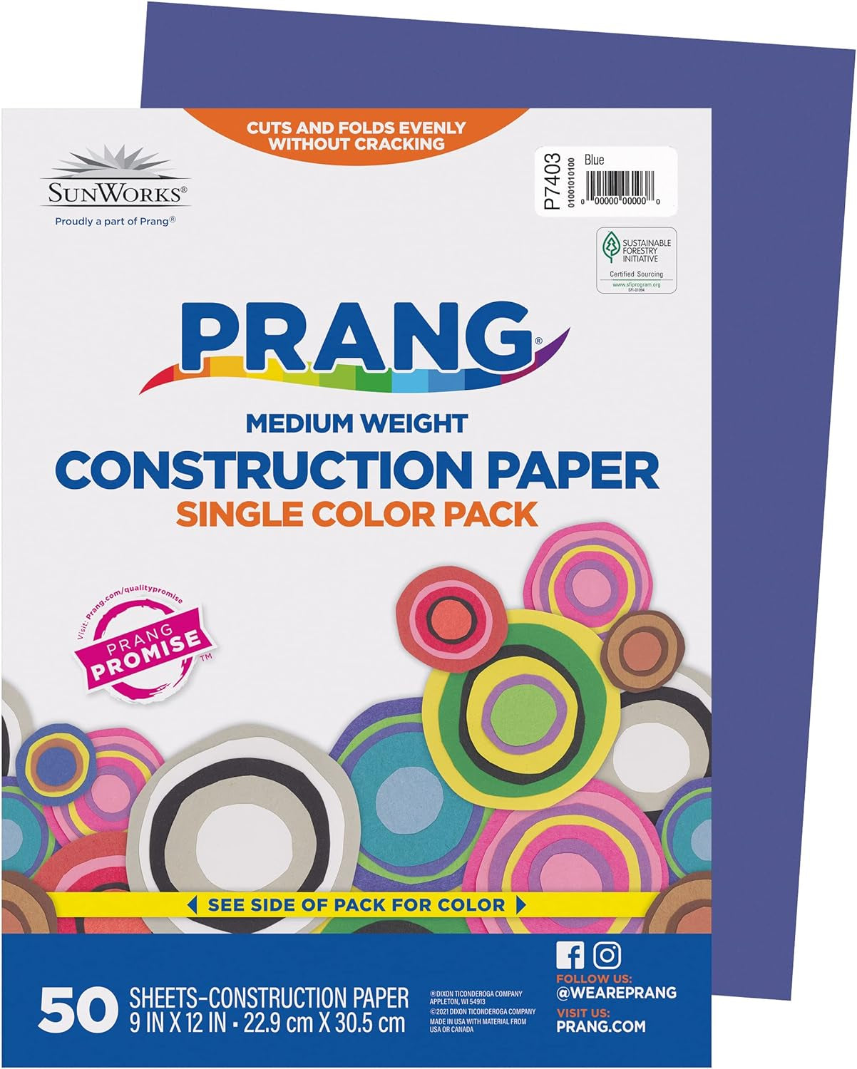 (Formerly ) Construction Paper, Bright White, 9" X 12", 50 Sheets