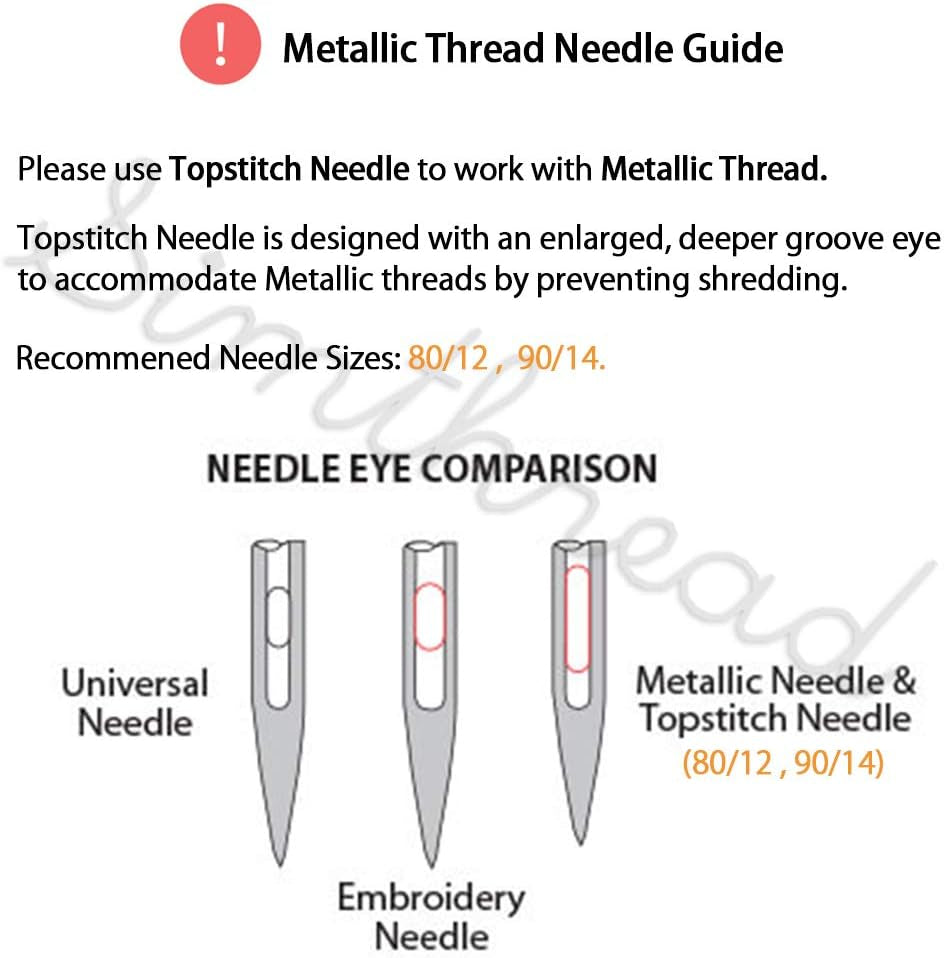 6 Spools Metallic Embroidery Machine Thread (3 Gold+ 3 Silver Colors) 500M(550Y) for Embroidery and Decorative Sewing